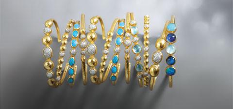 gurhan opal and pearl bangles in 24k gold