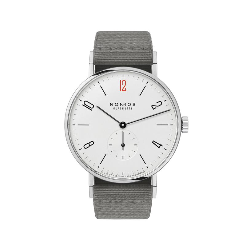 Nomos tangente watch with red "12"