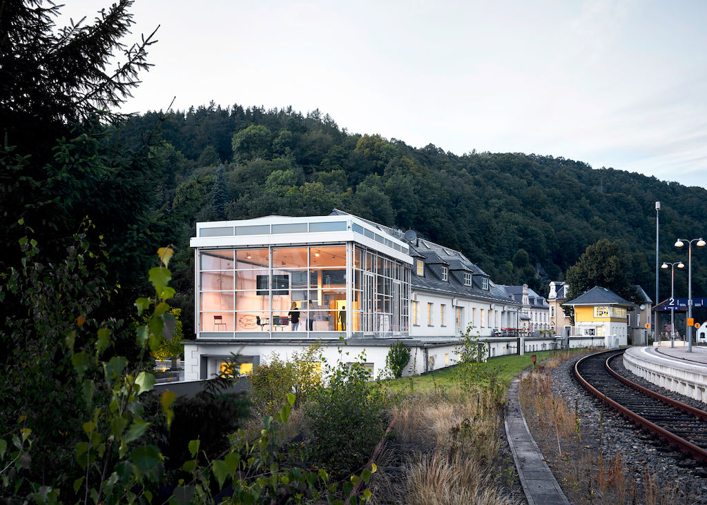 Small village in Germany next to train tracks
