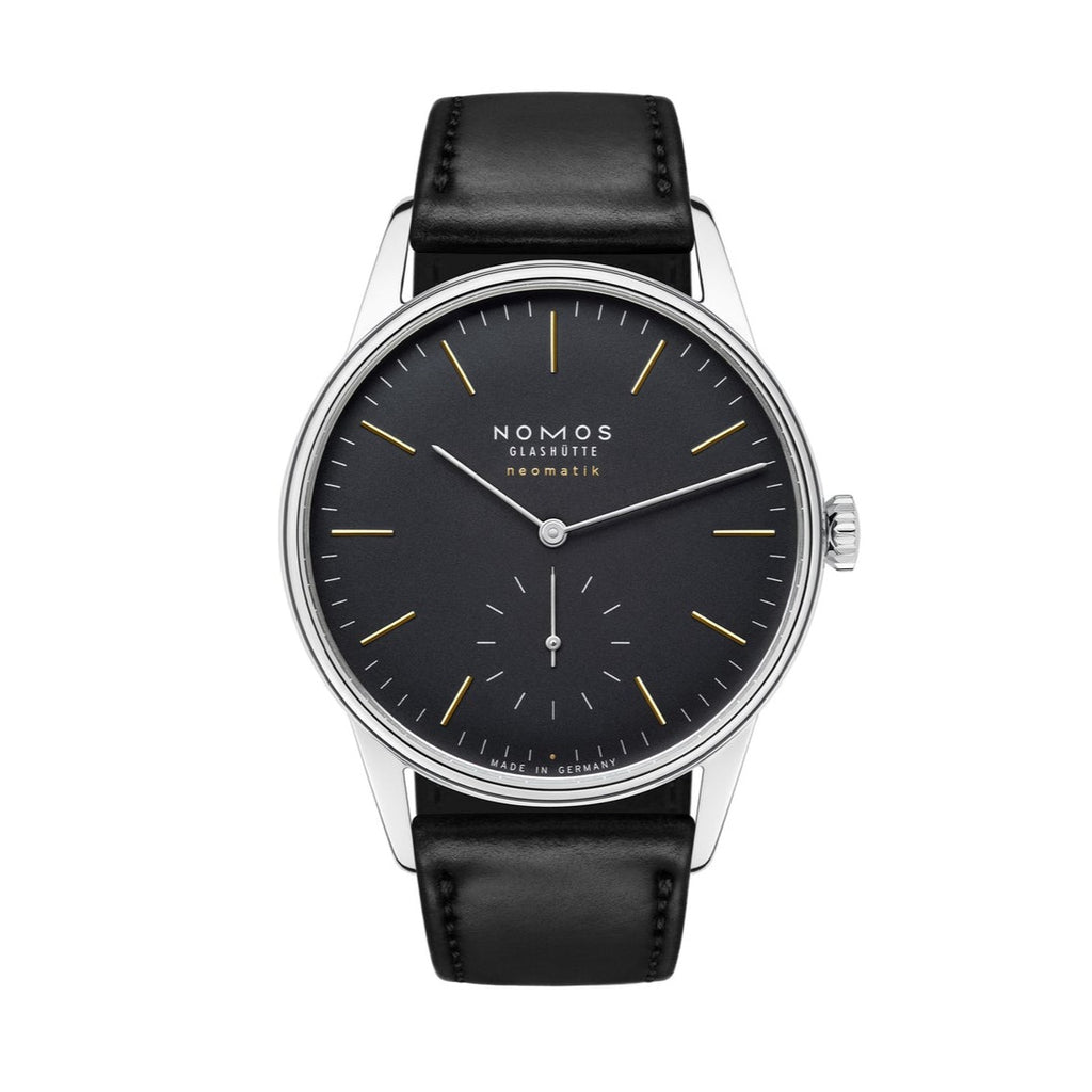 Nomos Orion Neomatik New Black Ref. 396, front side of watch