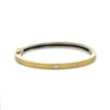 Rene Escobar 18K Yellow Gold "Valery Lux" Diamond Bangle Bracelet front side with yellow gold and diamonds