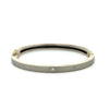 Rene Escobar 18K White Gold "Valery Lux" Diamond Bangle Bracelet front side with diamonds