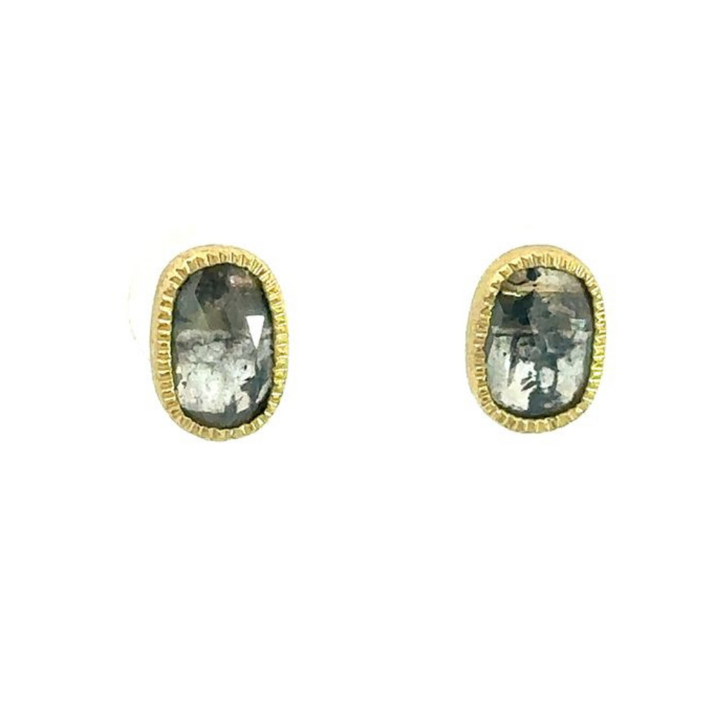 Todd Reed fancy cut rustic diamond stud earrings