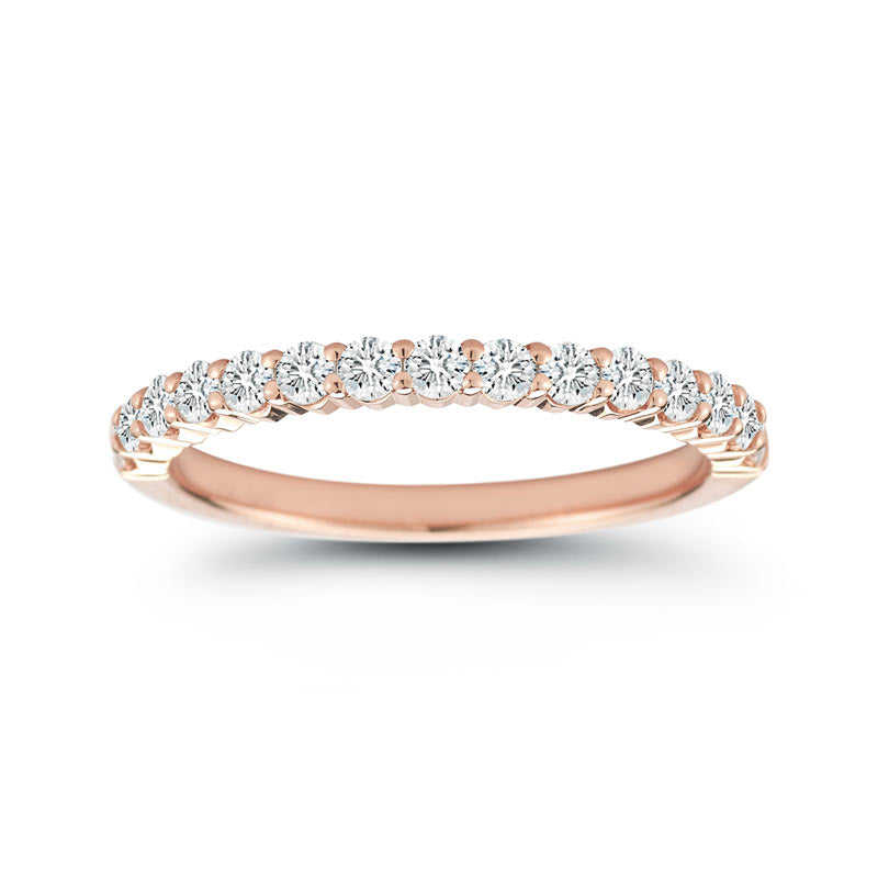 18k rose gold halfway diamond anniversary band 0.55ctw
