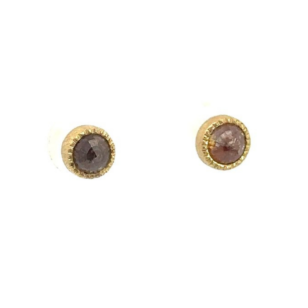 Todd Reed fancy cut rustic diamond stud earrings