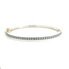 back side of Rene Escobar 18k yellow gold "Adam" diamond bangle bracelet with silver backside
