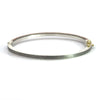 back of Rene Escobar 18k rose gold "Chloe" diamond bangle bracelet with silver backside