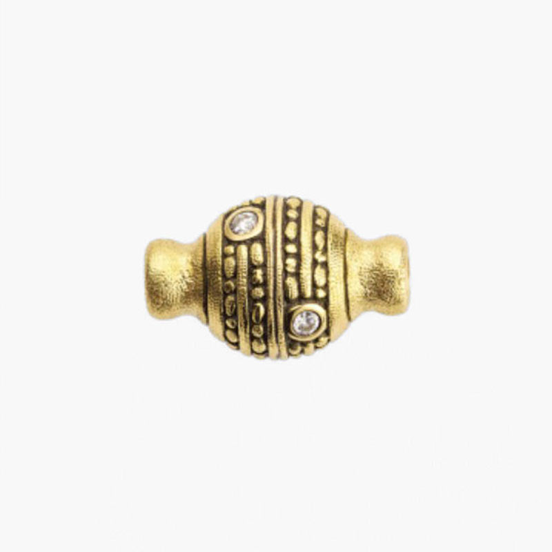 M-128DVARIO 18k yellow gold "ball" vario clasp with diamonds