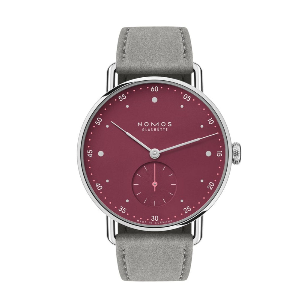 Nomos Metro 33 Muted Red front side