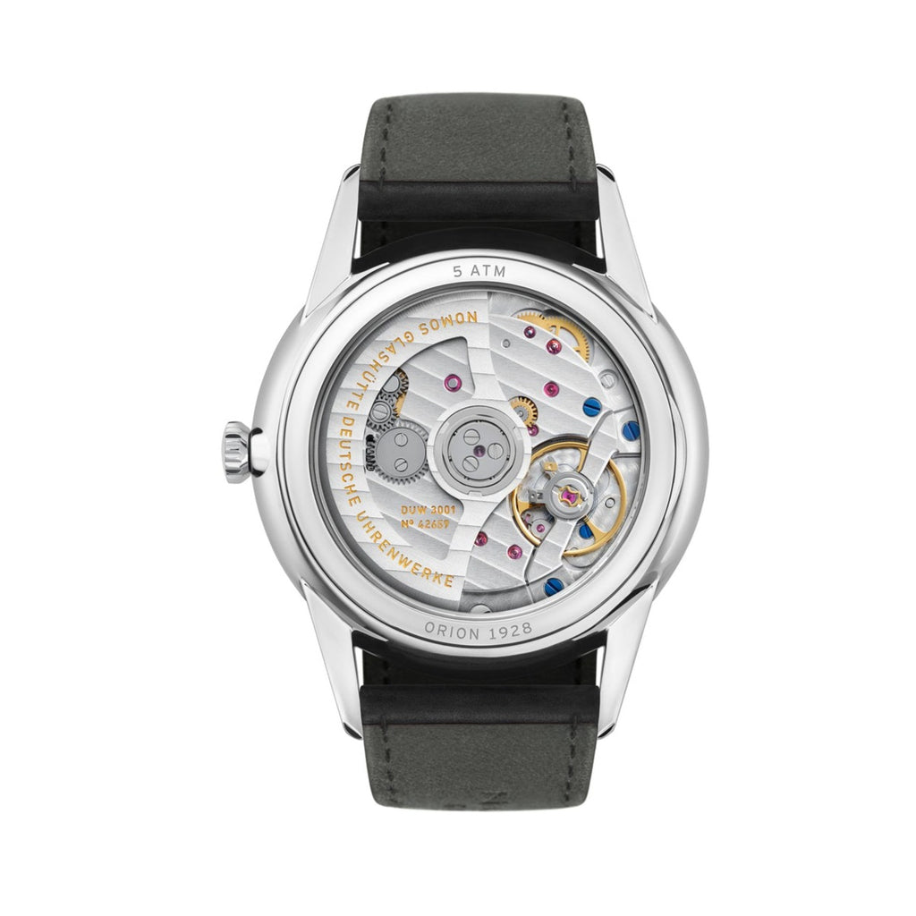 Nomos Orion Neomatik 39 New Black Sapphire Back Ref. 396, back side of watch