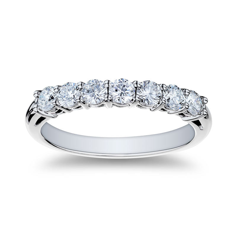 platinum 7 stone diamond anniversary band 0.70ctw