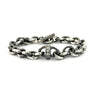 Rene Escobar sterling silver "Andrea" chain link bracelet with white diamonds.