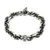 Rene Escobar sterling silver "Andrea" chain link bracelet with white diamonds