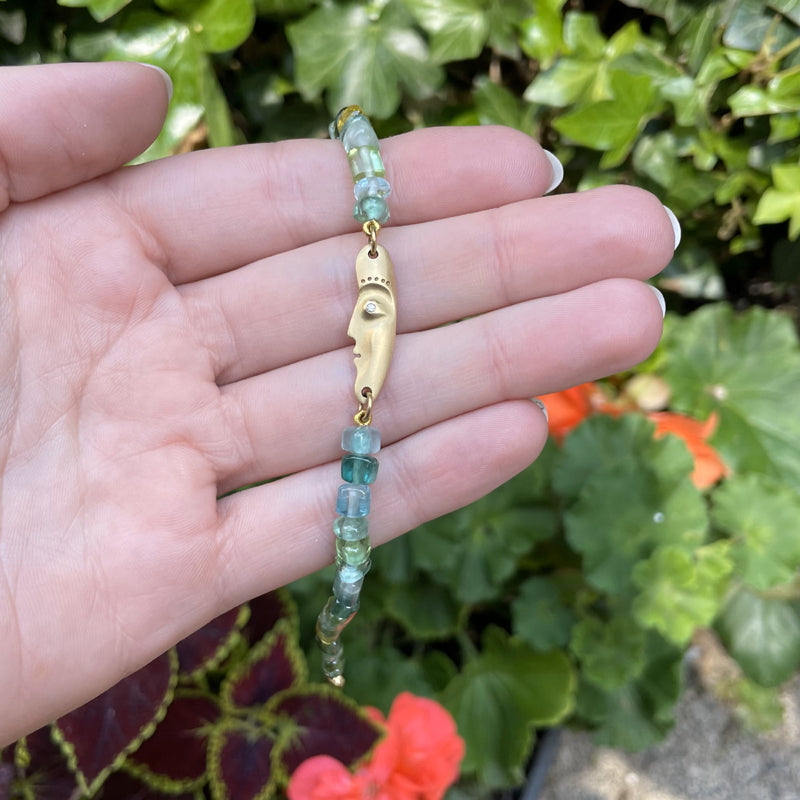 Alex Sepkus "The Big Sleep" Green Tourmaline Bracelet in hand