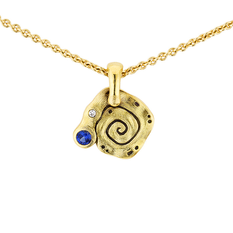 Alex Sepkus Sapphire and Diamond "Flora" Pendant