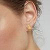 Arman Sarkisyan Opal Flower Stud Earrings on ear