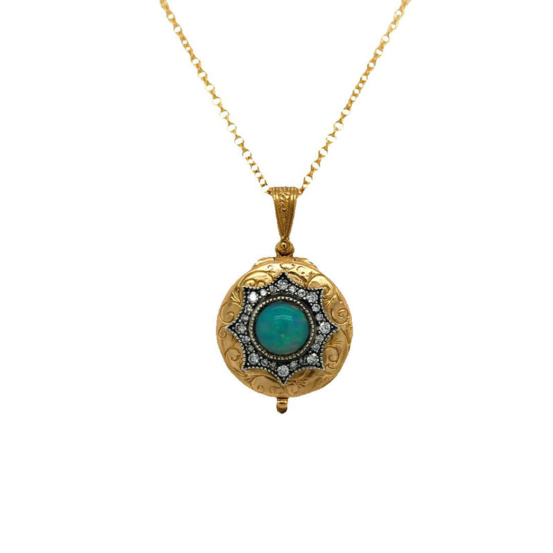 Arman Sarkisyan Opal and Diamond Flower Locket