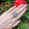 Arman Sarkisyan Chalcedony and Sapphire Ring on hand