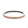 Rene Escobar 18K rose gold "carol" bangle bracelets with diamonds throughout and a silver backside