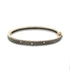 back side of Rene Escobar 18k yellow gold "carol" diamond bangle bracelet