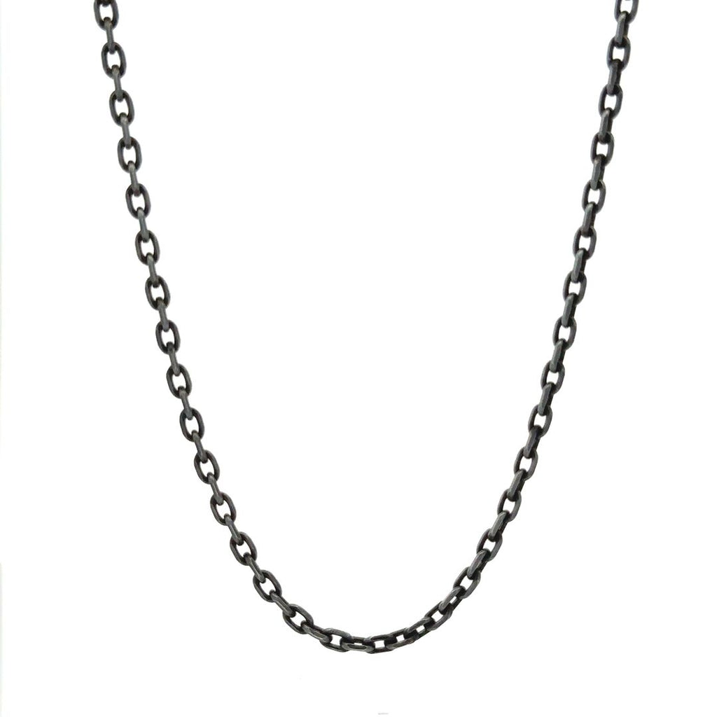 Erica Molinari oxidized sterling silver rectangle link cable chain necklace