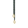 Erica Molinari oxidized sterling silver open ended rectangle chain link necklace with 18k smooth yellow gold links on each end