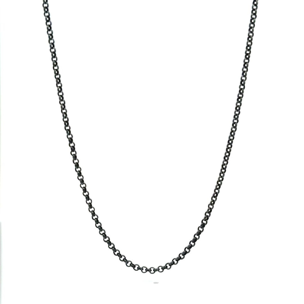 Erica Molinari oxidized sterling silver small round cable link chain necklace