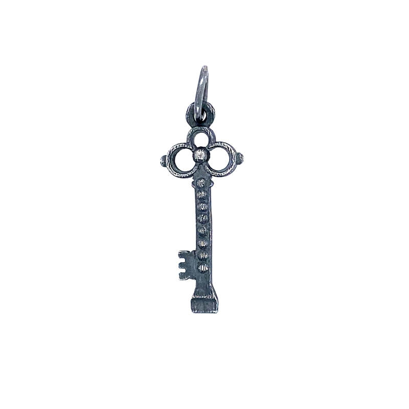 Erica Molinari Sterling Silver Diamond Ornate Key Charm