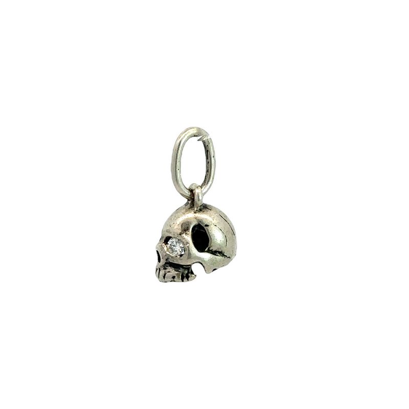 Erica Molinari Medium Hollow Skull Charm with Diamond Eyes