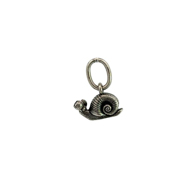 Erica Molinari Sterling Silver Large Snail Charm with Diamond Eyes