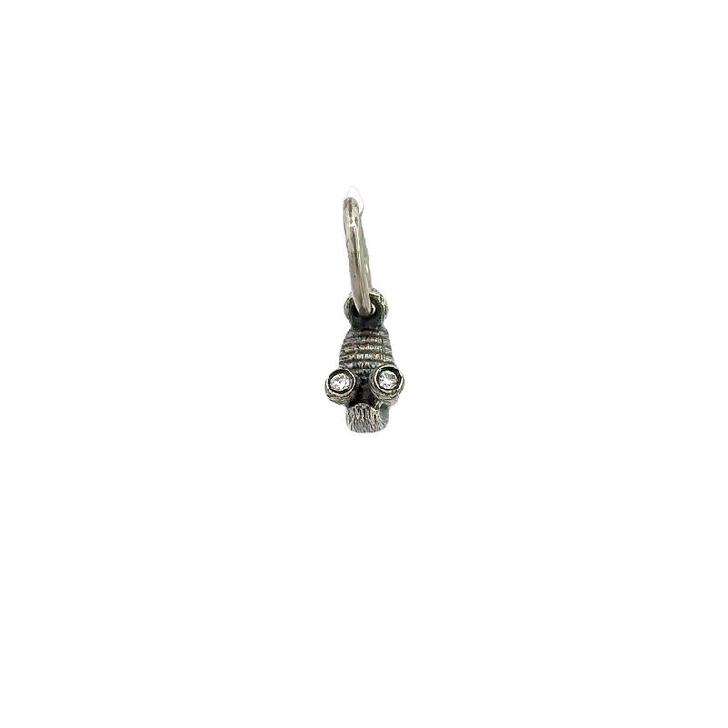 Erica Molinari Sterling Silver Large Snail Charm with Diamond Eyes