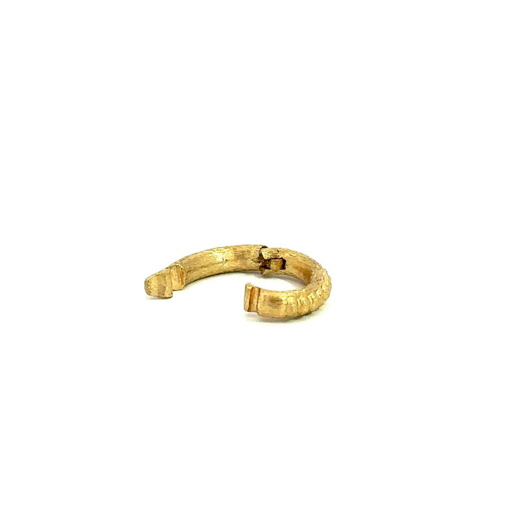 Erica Molinari 18k oval granule charm holder shown with the hinge open where charms can be added.