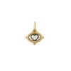 Erica Molinari sterling silver with gold 18k gold rim. Front side of the charm features a heart with 3 brilliant diamonds in the heart.
