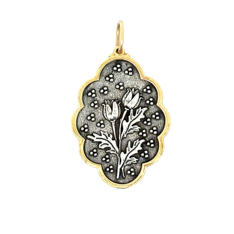 Erica Molinari 18K Gold and Sterling Silver Thistle Dragonfly Charm