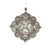 Erica Molinari C2114 Sterling Silver and Diamond Large Flower Charm with 7 round diamonds in the center. The flower is detailed with ornate engraving.