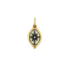 Erica Molinari sterling silver and 18k yellow gold rim small ornate north star charm front side with diamond center of the star