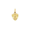 Erica Molinari 14k yellow gold shield shape charm with a bee and crown on the front side