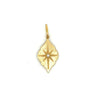 Erica Molinari 14k yellow gold small slim ornate north star charm with diamond center