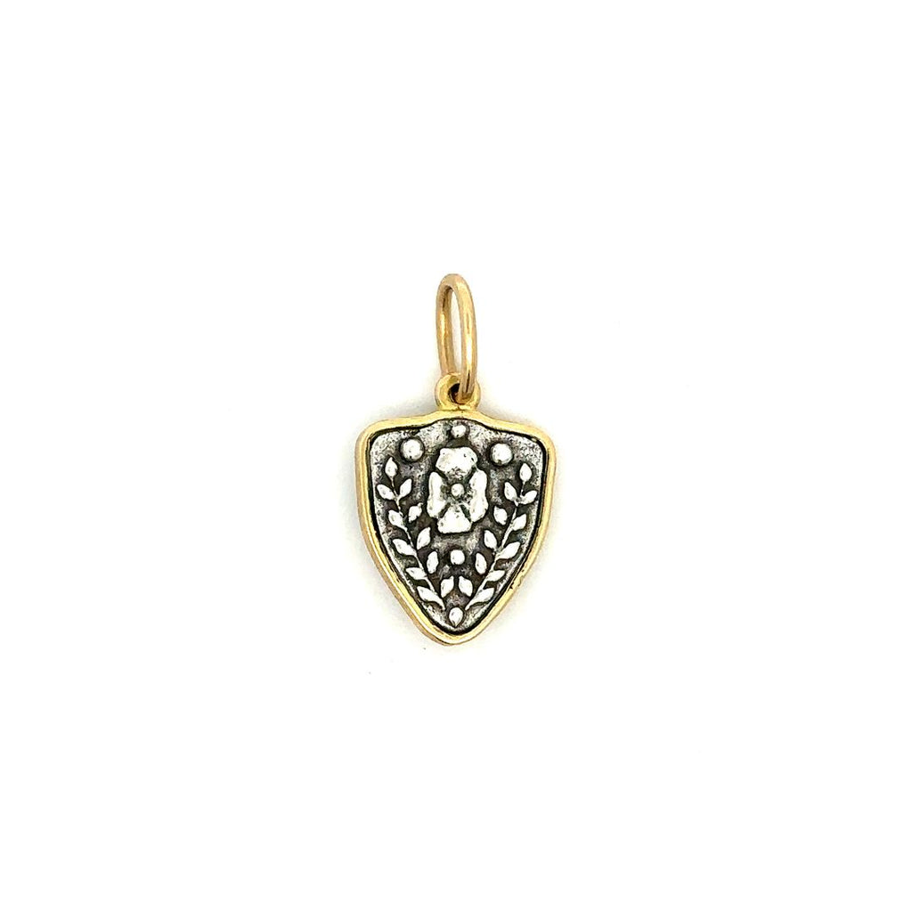 Erica Molinari baby fox charm backside with flower and leafy branches.