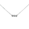 14k white gold bezel diamond pendant necklace, front side