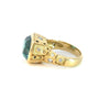 R-226M "Francoise" ring set with blue zircon and diamonds 