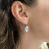Ray Griffiths 18k yellow gold and oxidized silver earrings set with white topaz