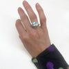 Ray Griffiths 18K Yellow Gold Blue Topaz Crownwork Ring