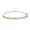 Rene Escobar 18K rose gold "laura" bangle bracelet with diamonds across the front