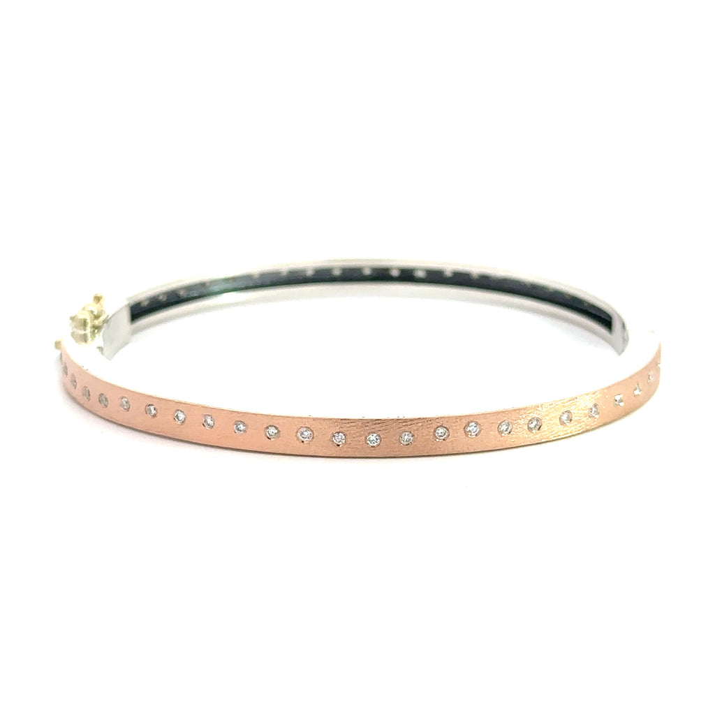 Rene Escobar 18k rose gold rene diamond bangle bracelet
