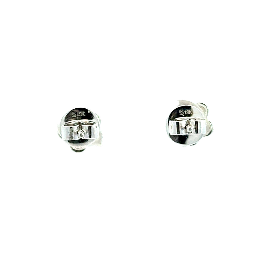 back side of Sethi Couture Tuilerie diamond flower stud earrings