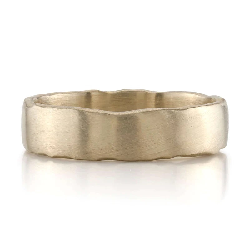 Single Stone "Maxwell" 5.5MM Band - 18K Champagne Gold