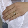 Single Stone "Gabby" Diamond Band - Small, on hand with engagement ring