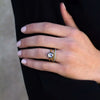 Single Stone "Angelina" Antique Rose Cut Diamond Ring on hand