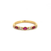 Suwa 18k yellow gold ruby marquise diamond ring